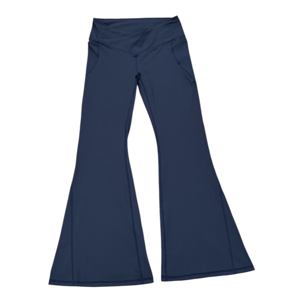 Fabletics PureLuxe Flare Leggings High Waisted Sz Unknown Navy Blue Crossover